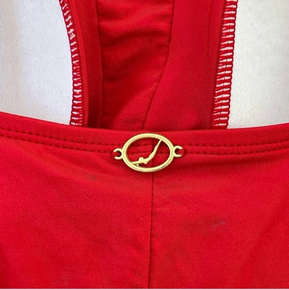 Jantzen Surplice Maillot One-Piece Swimsuit adjustable straps Red size 22W - Picture 5 of 10